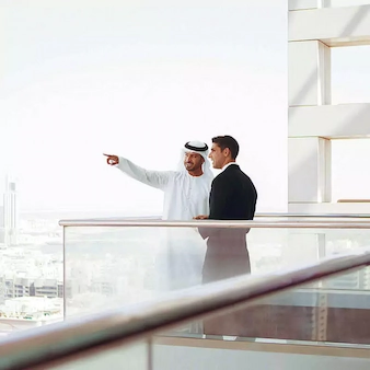 Man standing outside in an open area